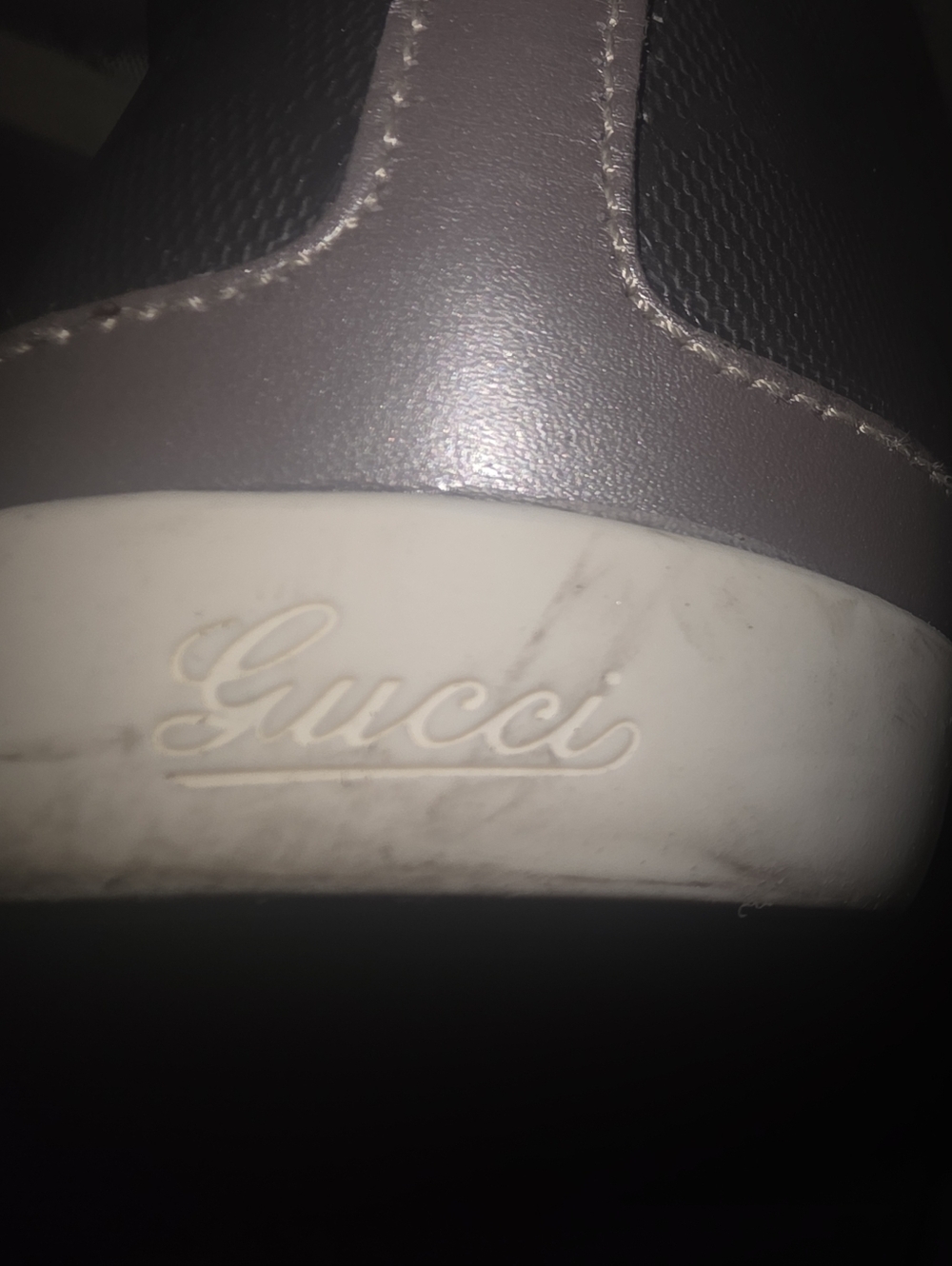 Gucci Silver High-Top Sneakers with Signature Monogram and Web Stripe - Picture 7 of 11